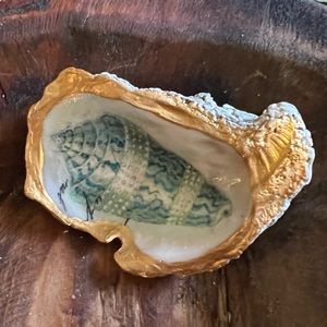 3” Hand Painted Decoupage Oyster Shell